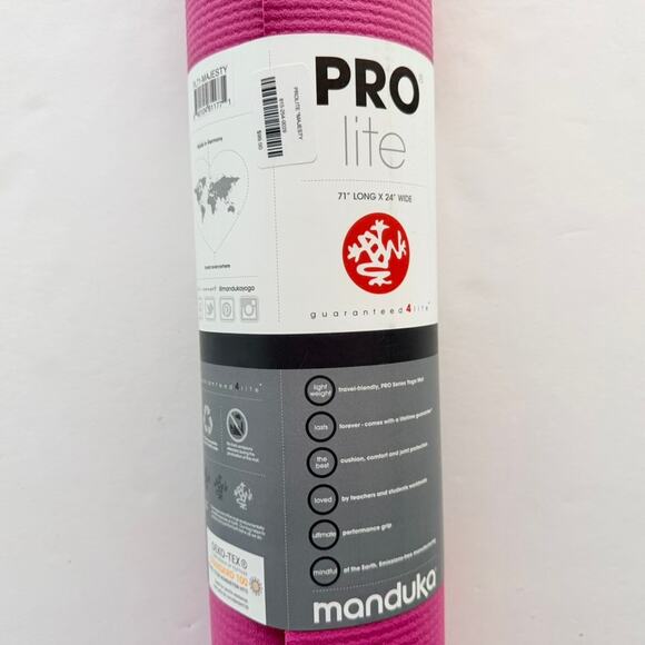 Manduka Yoga Mat Pro Lite NEW Magenta Pink Thick Reversible Yoga Gym Pilates - Picture 2 of 5